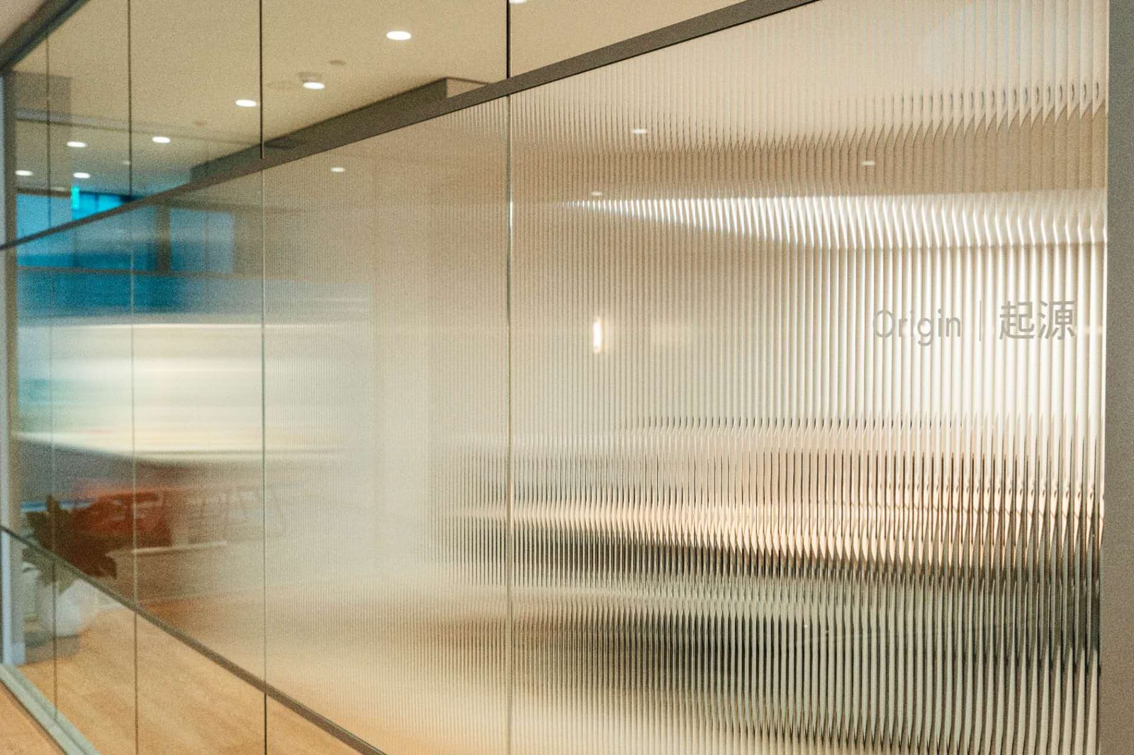 GloryHouse meeting room, brand signage on glass